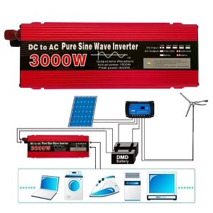 inversor de corriente 3000w 12v a 220v onda pura