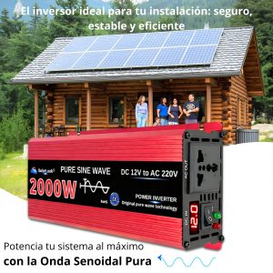 Inversor De Corriente 2000w 12v A 220v Onda Pura Original